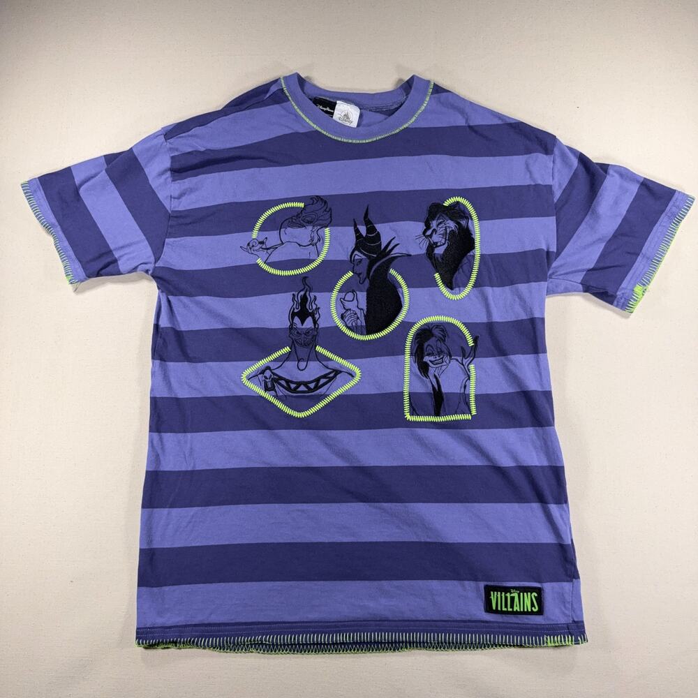 Disney Parks Our Universe Villains Glow In The Dark Striped T-Shirt Small
